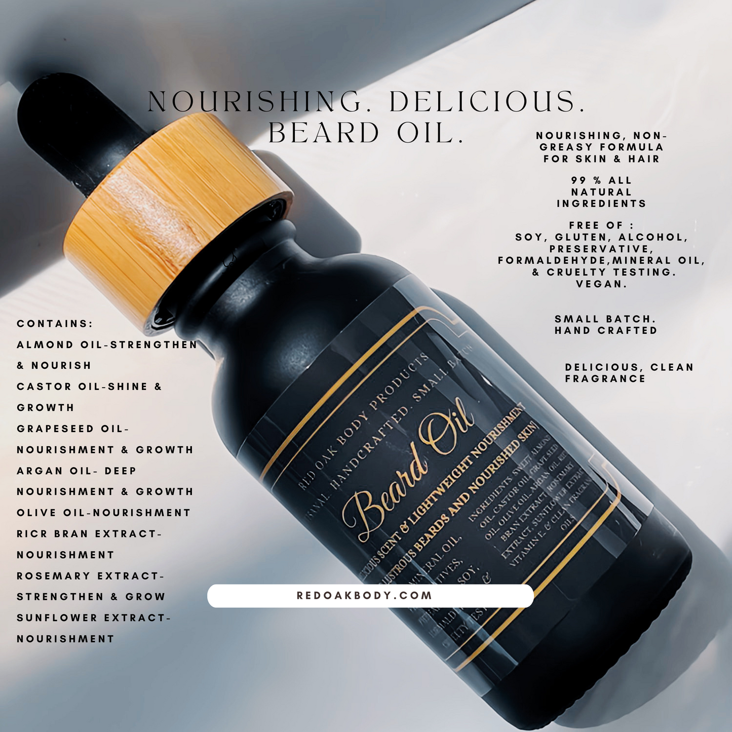 Lightweight & Nourishing Beard Oil. For Softer, Deliciously Scented Beards & Skin
