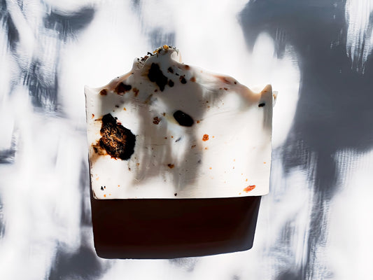 The Bare & Beautiful Bar: Cold Processed Double Butter Bar with Ghanian Black Soap.