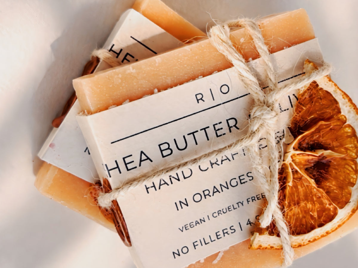Last Light orange cream handmade soap bar by Red Oak Body