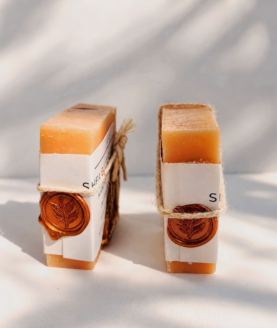 Handmade orange cream soap bar with organic shea butter
